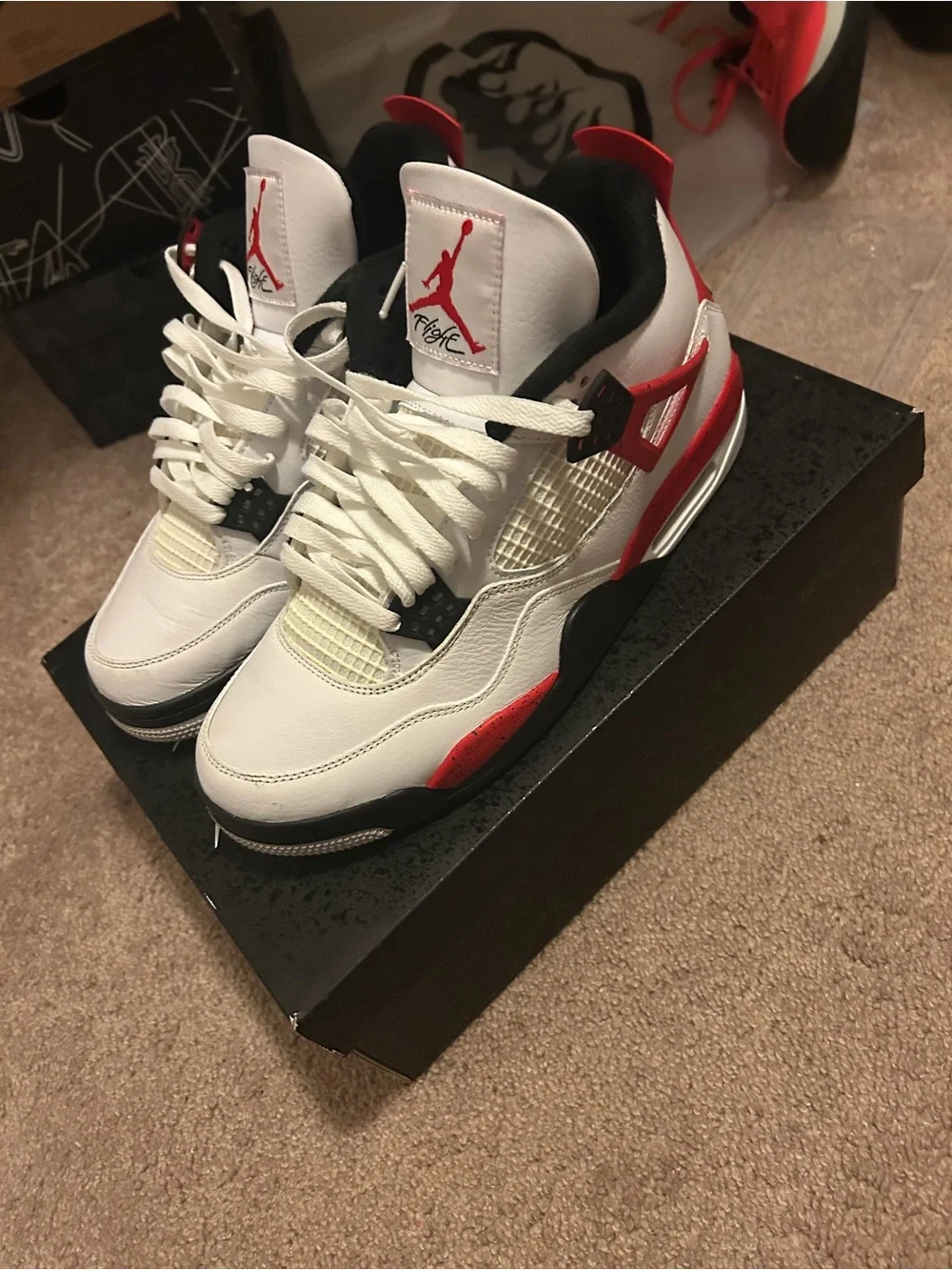 Jordan White Red Retro Basketball Sneakers